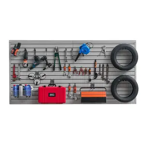 Second-Generation 8' x 4' Upgraded PVC Grey Garage Slatwall Panels - Modular Design for Flexible Storage