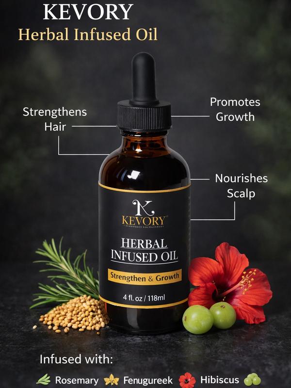 Kevory Herbal Infused Hair oil,  Strengthen & Growth Formula with Natural Herbs for Healthy Hair
