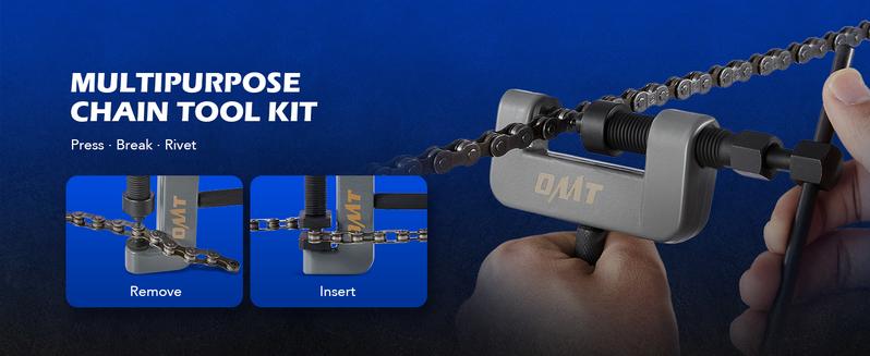 Orion Motor Tech 19pc Chain Breaker Tool Kit with C Frame 3 Anvils 5 Break Tips, Dirt Bike ATV Motorcycle Chain Breaker Chain Link Removal Tool Chain Repair Tool for Cam and 25 to 630 Chains Red/Bule , Limited Time Deal