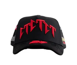 1.1 Barbas Hats x CT "27 CT Racing G5 Black with Red Embroidered Logo Adjustable Snapback Hat