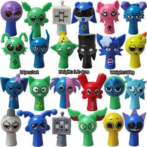 New Upgraded Sprunki Action Figures Set 24pcs, Music Game Collectible Dolls, Whimsical Art Style Figurines, Perfect Car & Desktop Decor, Christmas Birthday Holiday Gifts for Adults & Youngsters, Shopkin Shq Room Decor