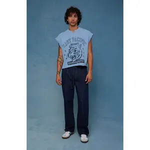 Pacsun Men's Dark Blue Straight Drawstring Pants
