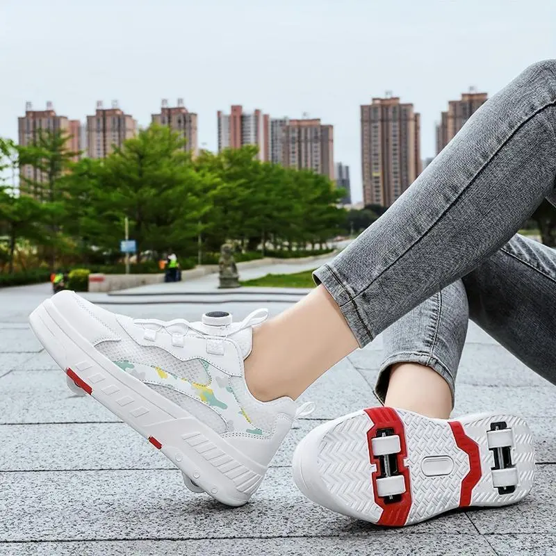 Hot Casual Cool Low Top Roller Skateboard Shoes For Boys, Breathable Lightweight Anti Slip Roller Skate Shoes For Indoor Outdoor, Spring And Autumn Hot Casual Cool Low Top Roller Skateboard Shoes For Boys, Breathable Lightweight Anti Slip Roller Skate Shoes For Indoor Outdoor, Spring And Autumn