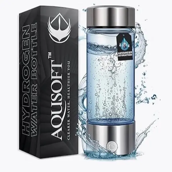 AQUOSOFT Portable Alkaline Hydrogen Water Bottle with SPE PEM Technology, Ideal for Hydration and Advanced Nutrition - Drinkware, Tumbler