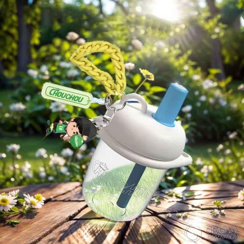 Glass Water Bottle Portable for Travel Jay Chou Inspired 600ML/20OZ