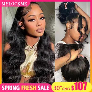 Body Wave 360 Lace Front Wig Human Hair Wig Cap Brazilian Pre Plucked Hairline Lace Frontal Wigs For Women