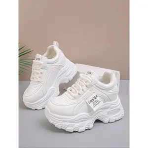 Women's Wedge Heel Thick Sole Sports Shoes, Trendy Sneakers, Comfortable and Stylish Athletic Footwear, Perfect for Casual Wear and Daily Use