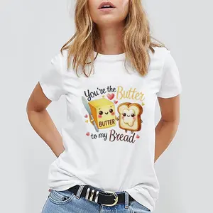 You're the Butter to My Bread Cute Valentine T-Shirt Funny Couple Love Tee Soft Comfortable Unisex Fit Perfect for Valentine's Day & TikTok