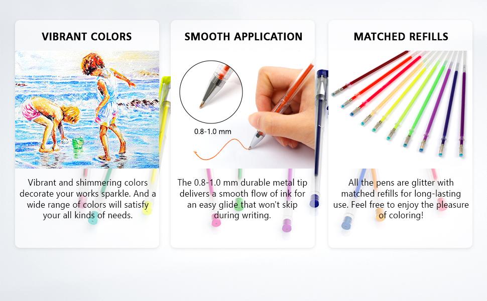 Shuttle Art 240 Pack Glitter Gel Pens, 120 Colors Glitter Gel Pen Set with 120 Refills for Adult Coloring Books Craft Doodling