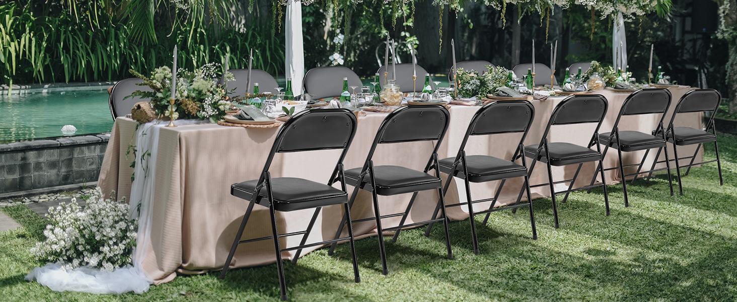 SweetFurniture Folding versatile seating with Leather Padding - Sturdy Metal Frame, Foldable and Easy to Store for Indoor and Outdoor Use at Office SweetFurniture Folding versatile seating with Leather Padding - Sturdy Metal Frame, Foldable and Easy to Store for Indoor and Outdoor Use at Office