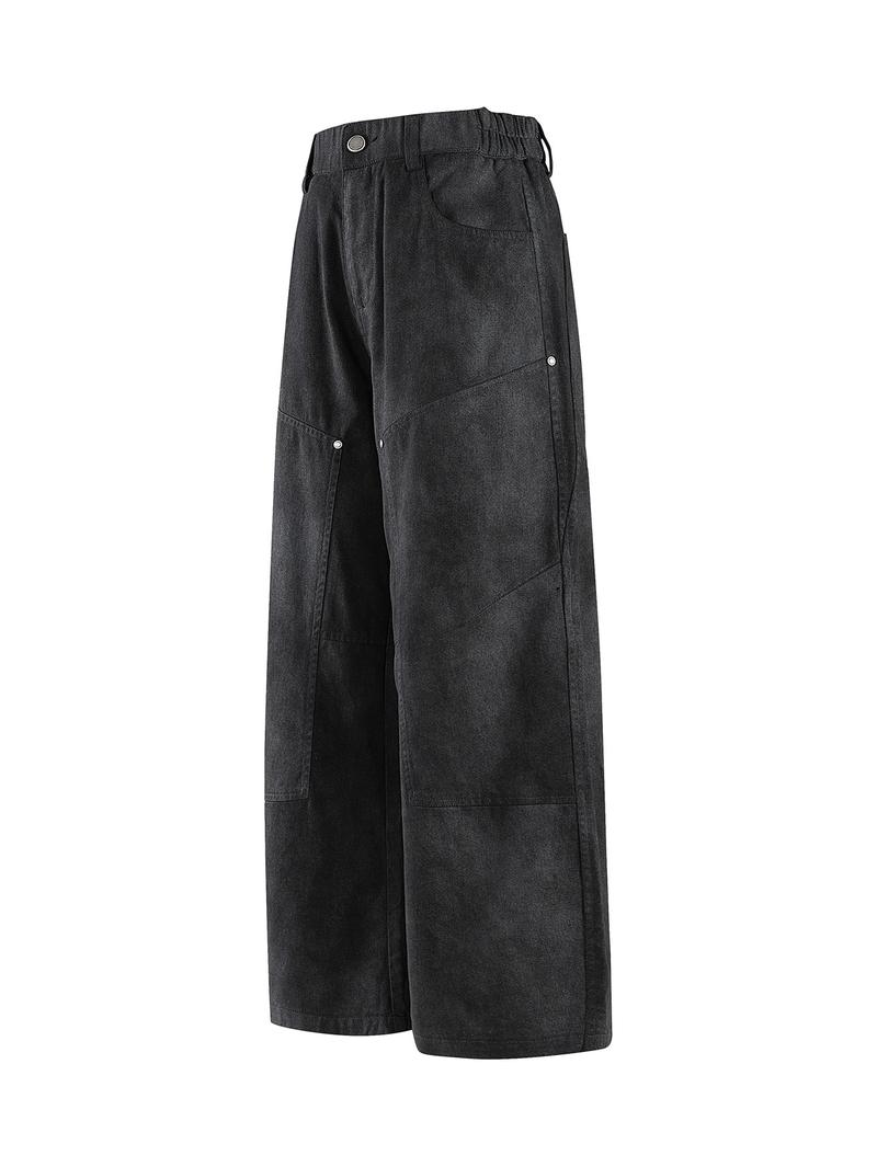 CCCMAI Men's Loose-Fit Denim Jeans, Washed Distressed Casual Long Pants with Vintage Finish, All-Season Straight Leg Jeans for Men, Menswear Trouser Streetwear