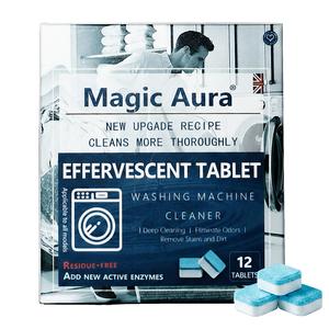 Washing Machine Cleaner Tablets – 12 Tablets, 1 Year Supply, Concentrated Deep Clean, Works with All Washers Including HE