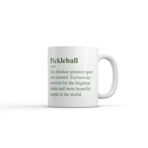 Pickleball Definition Mug Funny Sarcastic Graphic Novelty Coffee Cup - 11oz Funny Coffee Mugs Ceramic Printed Drinkware Cup