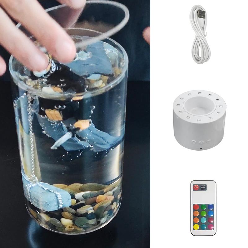 【FaddishDeal】Upgraded Rotating Lighting Hydroponic Vase, Movie Decorative Water Lamp, Desktop Decorative Arrangement, Birthday and Halloween Decorations and Gifts.