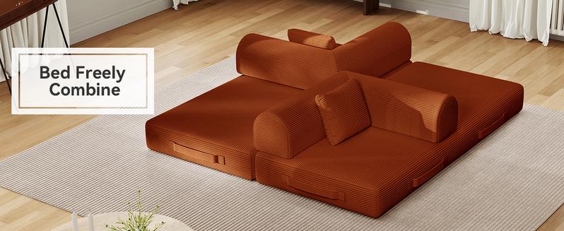 5-in-1 Reinforced Folding Sofa Bed | 79" Steel Support Frame with High-Resilience Memory Foam | Sturdy & No Tools Needed for Family Living Room 5-in-1 Reinforced Folding Sofa Bed | 79" Steel Support Frame with High-Resilience Memory Foam | Sturdy & No Tools Needed for Family Living Room