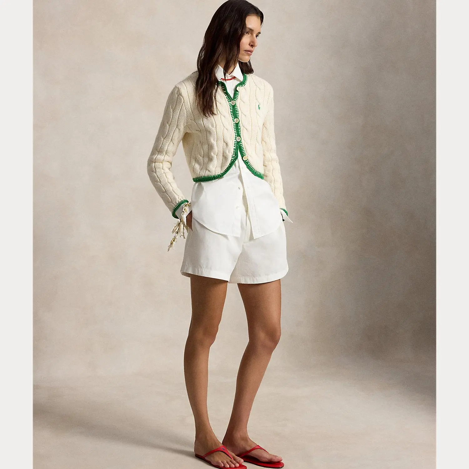 Polo Ralph Lauren - Cable-Knit Cropped Cardigan