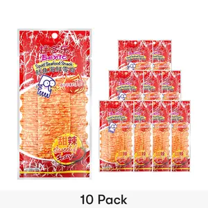 BENTO Sweet & Spicy Dried Squid Snack 18g x 10 Packs - Authentic Thai Flavor, Perfect for On-the-Go