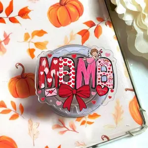 Cute Valentine Mama Bow MagSafe Phone Grip – Magnetic Pop Socket & Kickstand – Mother’s Day Gift