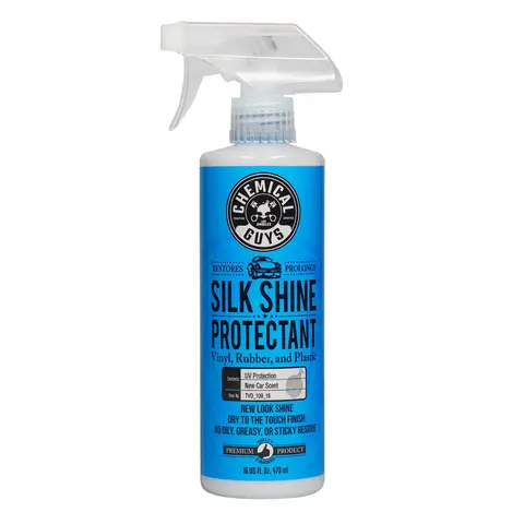 CHEMICAL GUYS Silk Shine Satin Protectant Dressing - Interior Car Cleaner, Spray-On Dry-To-The-Touch Finish, Sun Blockers, Deep-Penetrating Formula, Keep Colors From Fading, Restores OEM Shine for Vinyl/Rubber/Plastic Door Panels (16 oz, 1 gal Options)