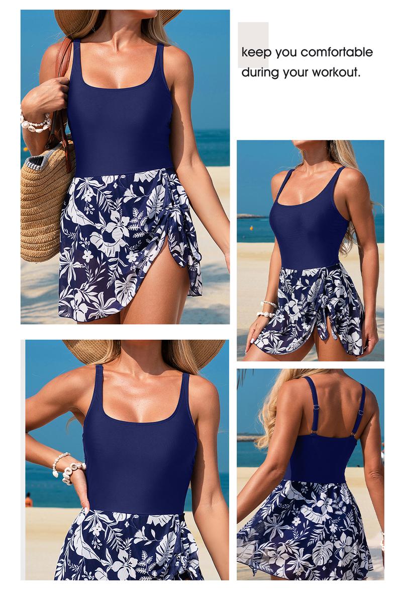 Aleumdr One Piece Swimdress Swimsuit for Women Tummy Control with Mesh Skirt Tie Knot Swim Dresses Bathing Suit Aleumdr One Piece Swimdress Swimsuit for Women Tummy Control with Mesh Skirt Tie Knot Swim Dresses Bathing Suit