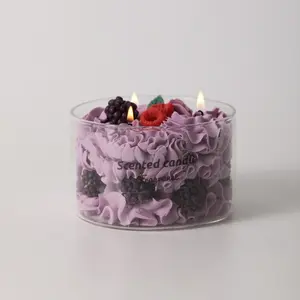 Dessert  cake Candle  Berry Shortcake Soy Handmade Candle Sweet Scent Gift for Her Vegan Cruelty-Free Natural Soy Wax  Fragrance, Decor  For Him Husband Anniversary Birthday Present Boyfriend Confession Mon Sister Party Wedding Funny Gift Candle