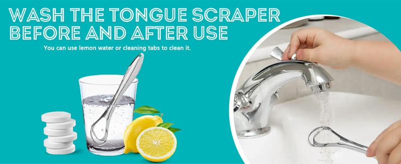 2 Pack Dual Layers Metal Portable Tongue Scrapers for Adults Stainless Steel  Cleaner with Travel Case for Oral Care Tongue Scraper for Daily Care