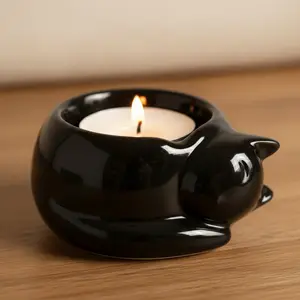 Black Cat Tealight Candle Holder