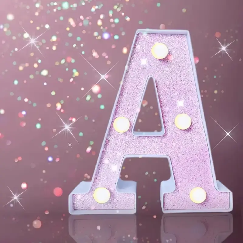 1 Pc 16cm Glowing Letter Light - Battery Powered LED Indoor Lighting, Wall Hanging Girl Room Decor, Party Decorations Gift Lights for Bedroom Festive Home Supplies, Wall Decor, Light-Up Feature Decorative Lights