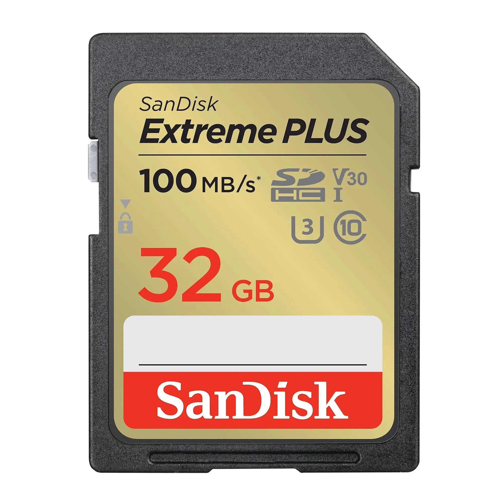 SanDisk Extreme PLUS 32GB SDHC UHS-I Camera Memory Card, 100 MB/s, Class 10, U3 Certified, V30 Video, Camera Accessories for Photographers
