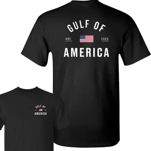 Cotton Short Sleeve T-Shirt Gulf of America T-Shirt, Patriotic Minimalist Graphic Tee, Casual Streetwear for Men and Women Top Knit