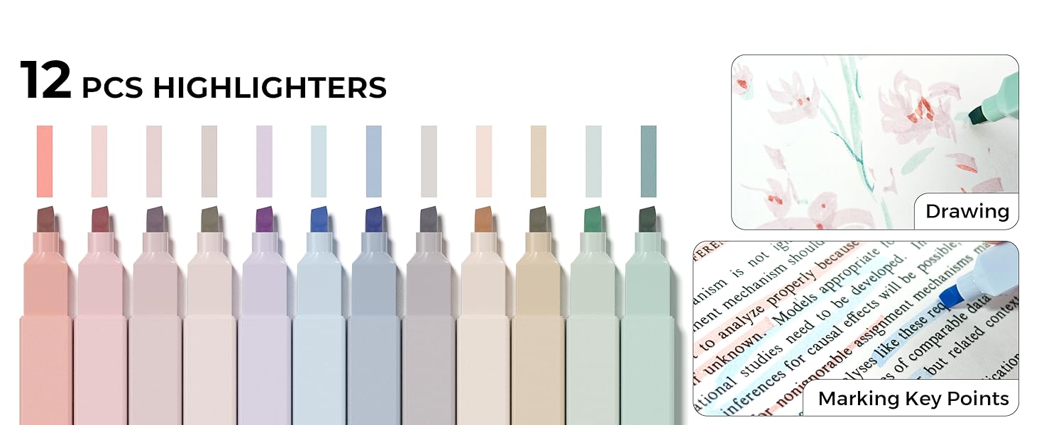 Four Candies 56/58 PCS Aesthetic School Supplies with Large Pencil Case, 6 Colored Ballpoint Pens, 12 Pastel Highlighters, 5 Black Ink Gel Pens, 9 Mechanical Pencils 0.5-2.0mm Student Essentials,girly office supplies,Writing Instruments Stationery Set