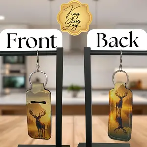 Golden Deer Landscape Chapstick Holder – Rustic Outdoor Keychain