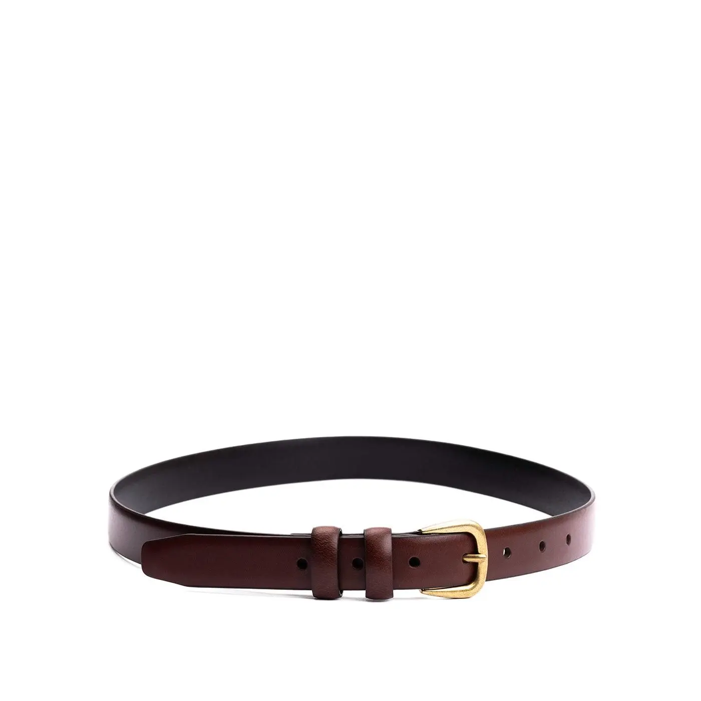 Portland Leather Women's Slim Double Loop Belt - Clean Everyday Style - Leather Belt, Slim Fit, Double Loop Detail