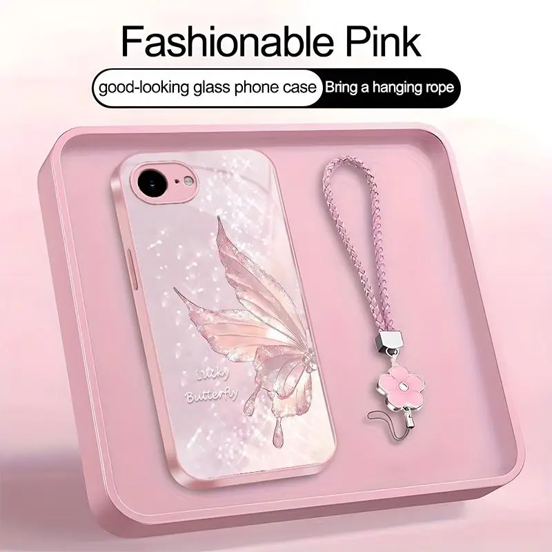 Suitable for [iPhone 16e] high-end women's phone case, featuring a beautiful and elegant butterfly pattern, shockproof and fingerprint-resistant, available in multiple colors YM99