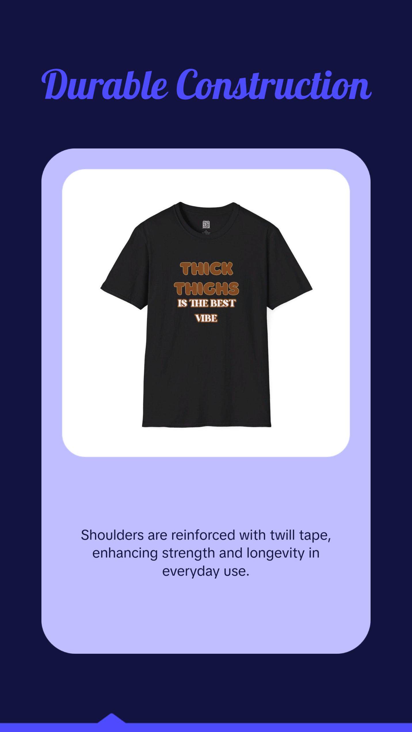 Thick Thighs Brown Sugar, Womenswear, Ribbed Collar, Plus Sizes Tshirt Cotton Comfort Top