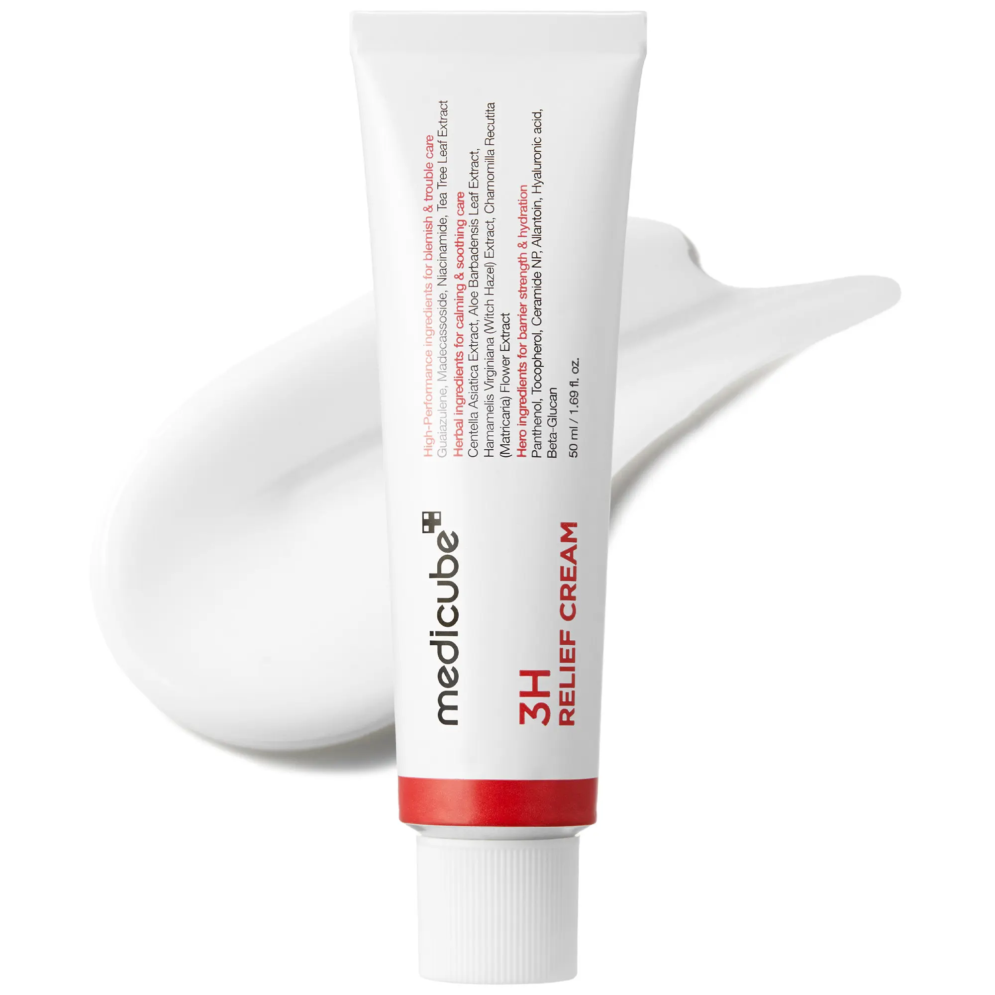 [medicube] 3H Relief Cream | Daily Soothing Moisturizer for Troubled & Delicate Skin, Hydrating, Cooling, Barrier Support Care | Centella Asiatica, Tea Tree Extract, Aloe, Hyaluronic acid | Korean Skincare, K-Beauty