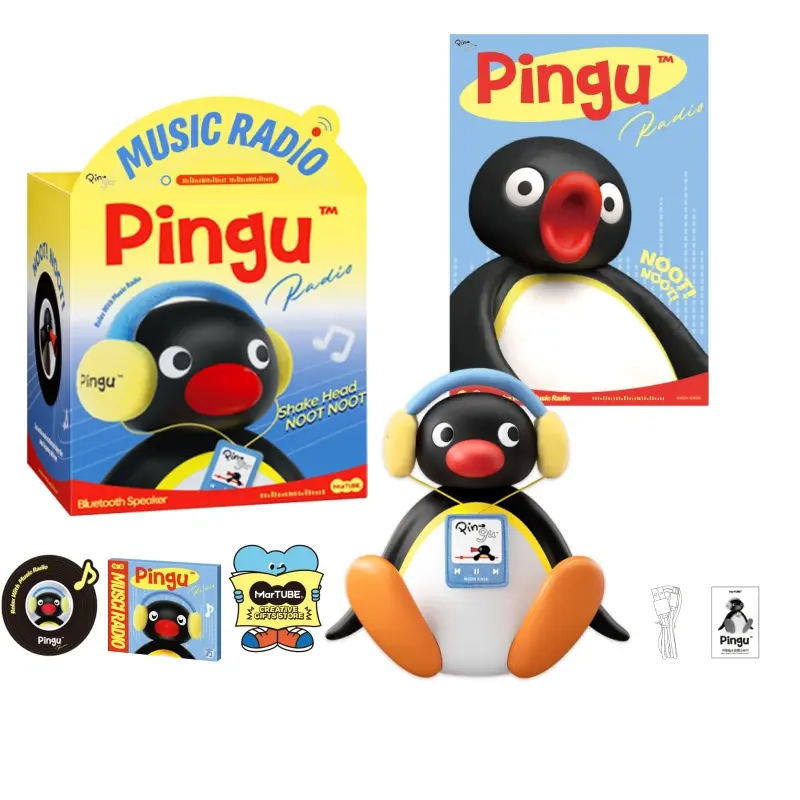 MARTUBE Pingu Bluetooth Speaker, Cute Bobble Head Penguin Wireless Mini Soundsystem with USB Type-C Charging, Cool Gadgets for Kids, Portable Audio Device, Mini Gifts for Desk Decor & Home Bedroom,back to school,back to school haul