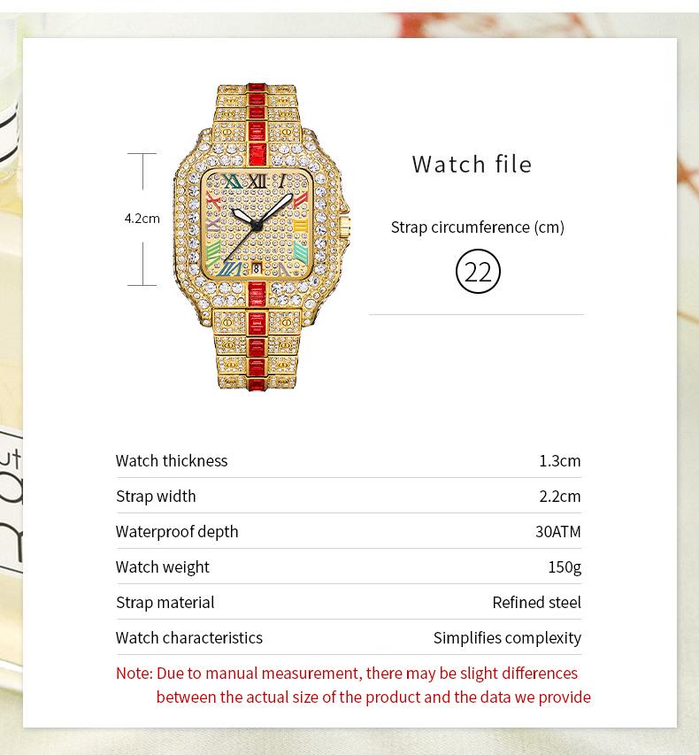 Valentine's Luxury Collection Ladies Rhinestone Embellished Square Dial Quartz Watch with Date Display Luminous Function Gift Box Included Timeless Classic Style Perfect Gift for Wife and Mom