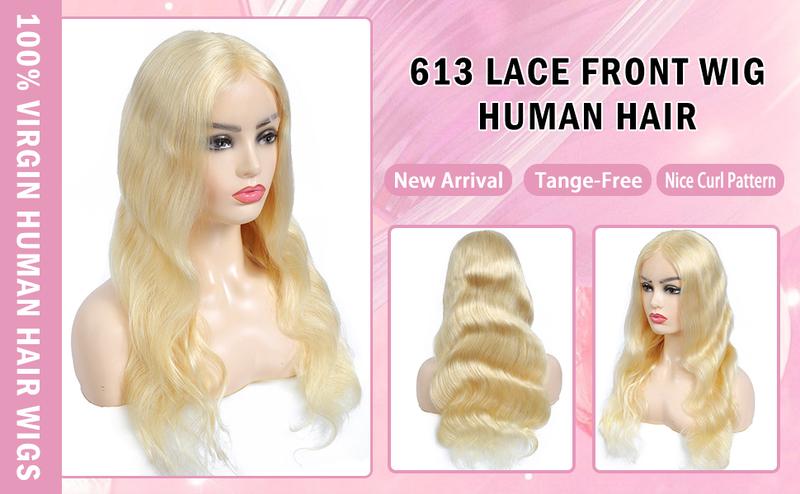 613 13x4 Lace Front Wig Human Hair 180 Density 613 ice cream girl wig HD Body Wave Blonde Lace Front Wigs Human Hair benin girls wig Pre Plucked Lace Frontal Wig 13x4 Blonde Wig Human Hair deals for you days