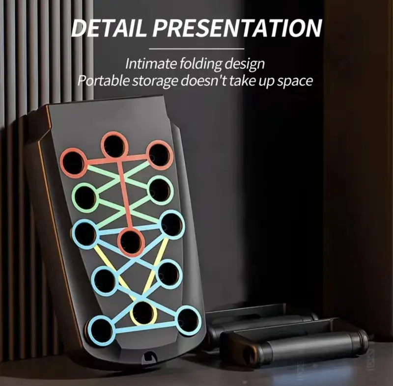 28-in-1 Portable Foldable Push-Up Board with Handles - Multifunctional Home Gym Strength Training Equipment, Color-Coded Slots, Compact Size, Unisex Upperbody Gear for Floor Workouts, Targeted Push-Up/Triceps/Back Focus, Take to the Gym 28-in-1 Portable Foldable Push-Up Board with Handles - Multifunctional Home Gym Strength Training Equipment, Color-Coded Slots, Compact Size, Unisex Upperbody Gear for Floor Workouts, Targeted Push-Up/Triceps/Back Focus, Take to the Gym