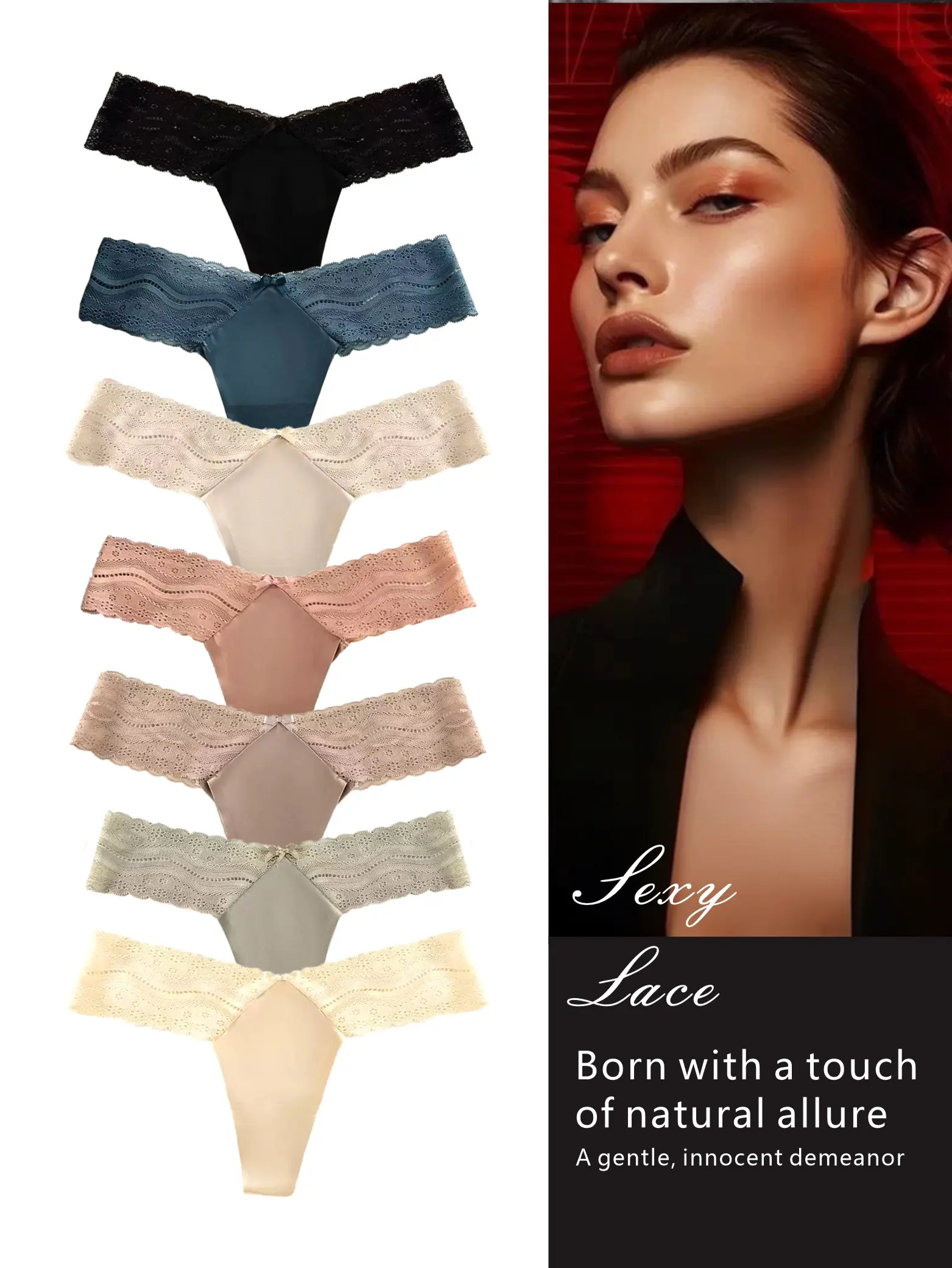 Women's Lace Underwear SetFitted Comfort Breathable Panties, Multi-ColorHollow Out Lingerie for Women Daily Wear, FashionBreathable Underwear