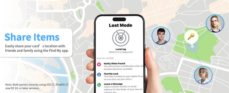[Valentine's Day] Tukio Wallet Tracker Card, Wireless Charging Wallet Locator, Smart Tracker for Wallet(iOS Only), Wireless Positioning Tracker, Luggage, Phone, Passport & Other Items Tracking