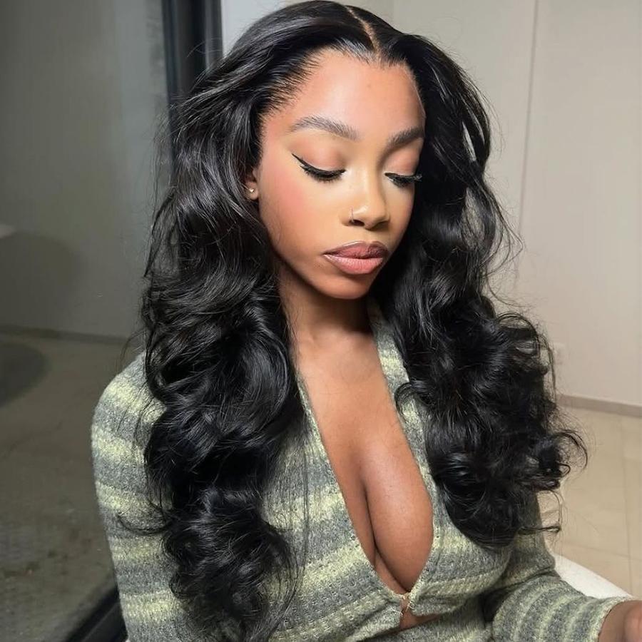 Pizazz Hair 220% Density Body Wave HD Transparent 13x6 Pre Cut Lace Wigs With Drawstring Pre Plucked Lace Frontal Human Hair Wigs