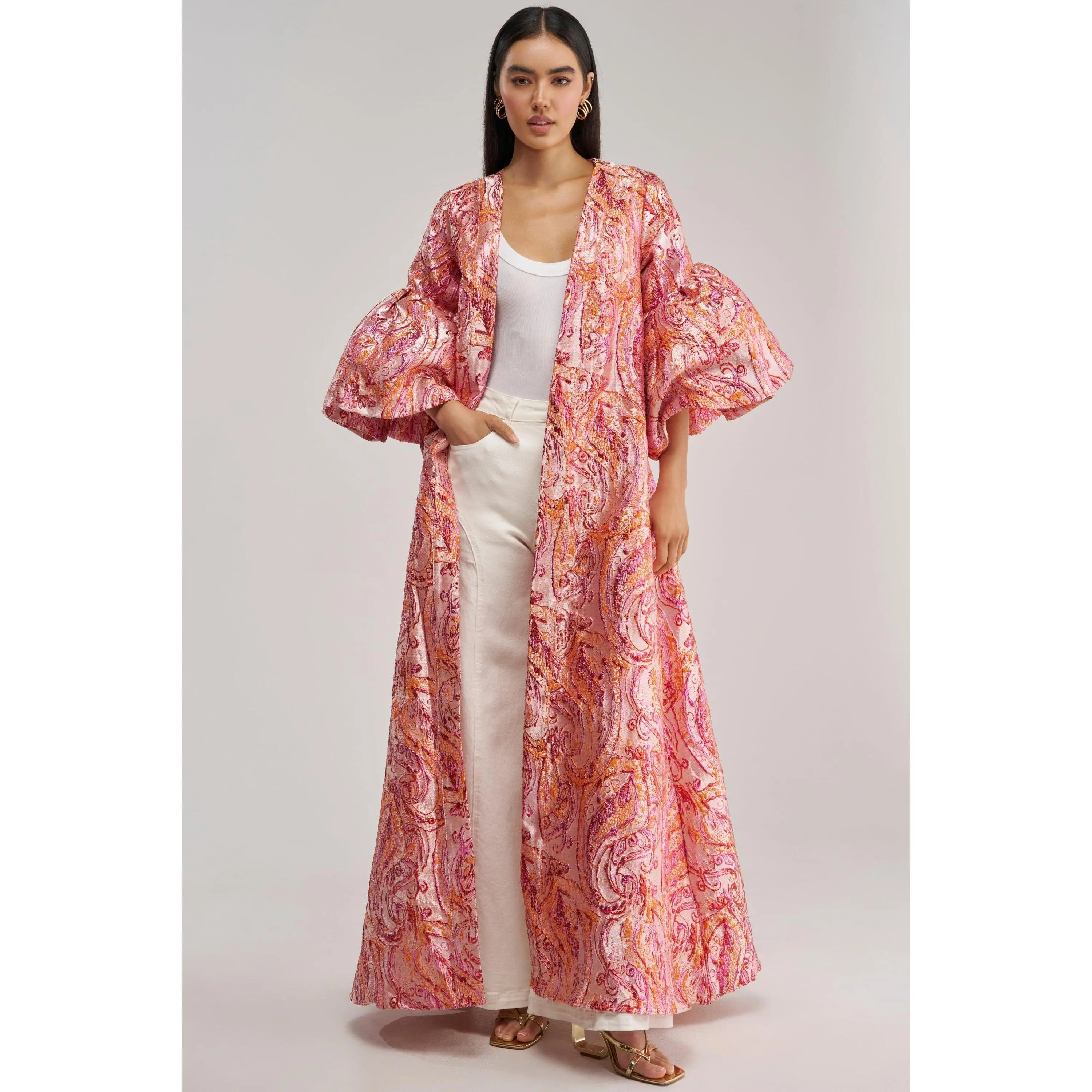 PINK SORBET BROCADE DUSTER
