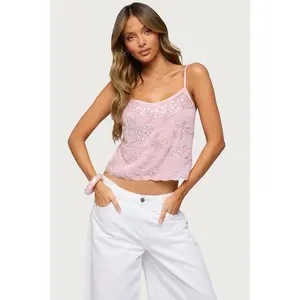 Bead & Sequin Chiffon Tank Top