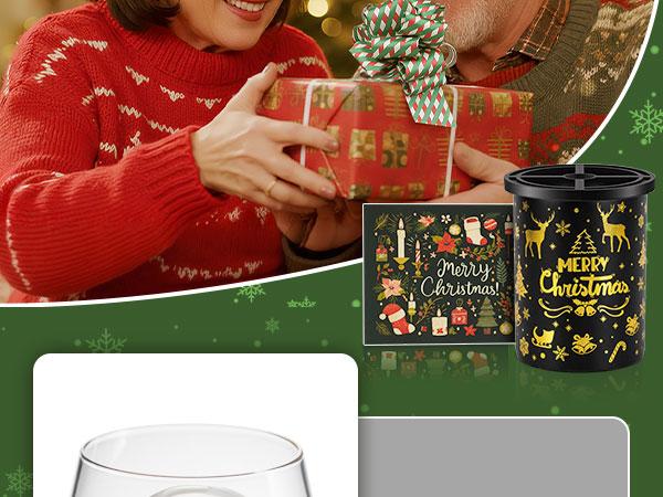 WIBIMEN 2.5-Inch Spherical Ice Ball Molds – Christmas Luxury Gold Gift Box, Perfect for Whiskey & Holiday Cheers WIBIMEN 2.5-Inch Spherical Ice Ball Molds – Christmas Luxury Gold Gift Box, Perfect for Whiskey & Holiday Cheers