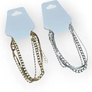 Everyday Stacks 3 Individual Bracelet Stacks Metal Fashion Sets - Gold & Silver Chains for Stylish Everyday Wear Jewelry Accessories Mix And Match