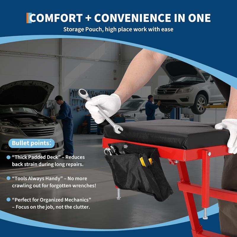 Automotive Top Side Creeper, Top Side Creeper (49"-69" Length) for Trucks, Engine Creeper with 400LB Capacity, Foldable Creeper for Home Garage,Auto Repair and Maintaince