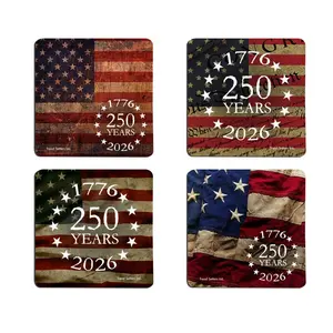 Trend Setters Original (America 250: Vintage Flag) Hardboard Coaster Set of Four CSTRHRD078