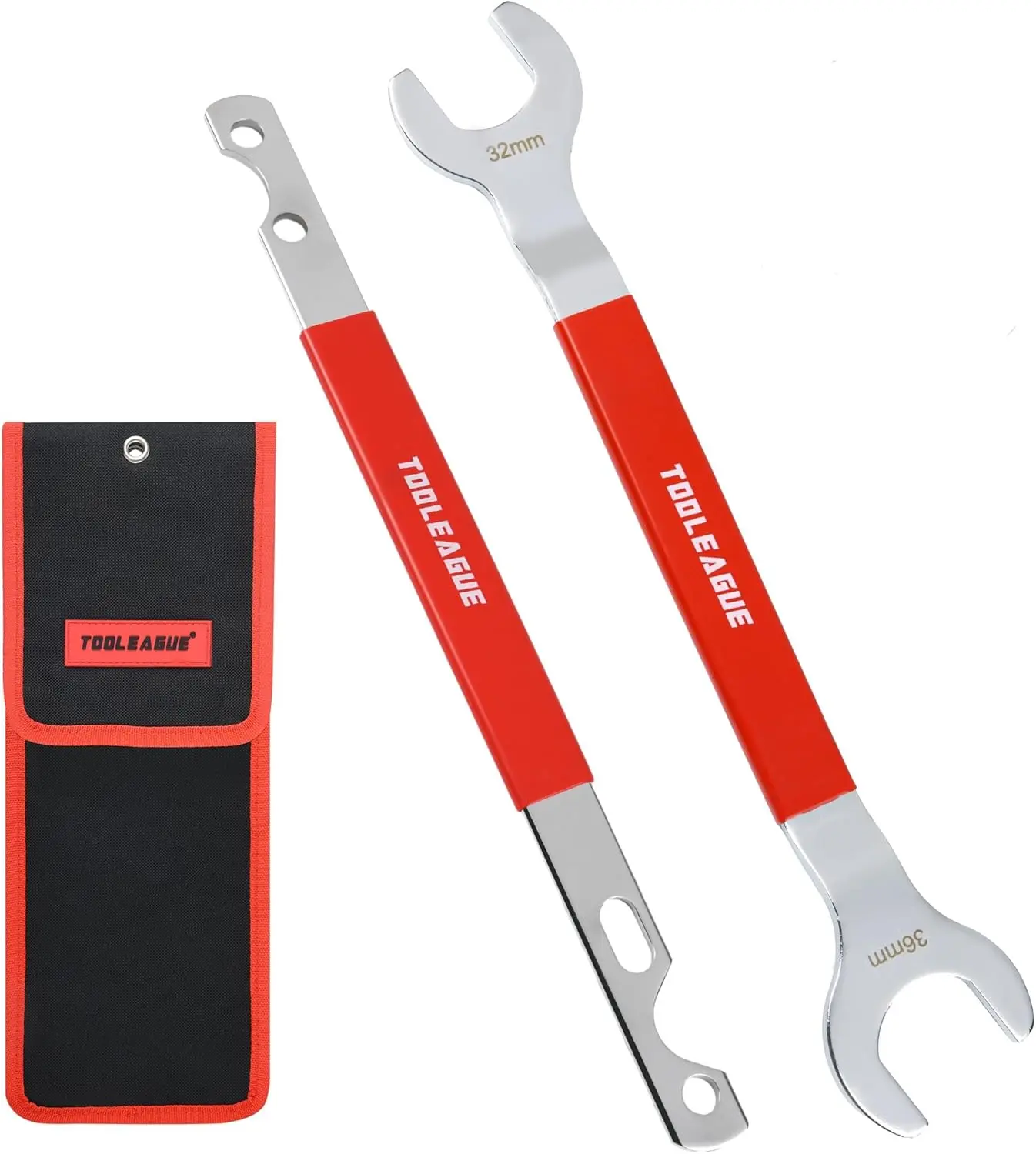 Automotive 2Pcs Dual-Size Fan Clutch Wrench Set - 32mm & 36mm Wrenches, All Seasons Car Repair Tool for Water Pump Pulley Holder & Nut Hub Removal, Compatible with BMW, GM, Chevrolet